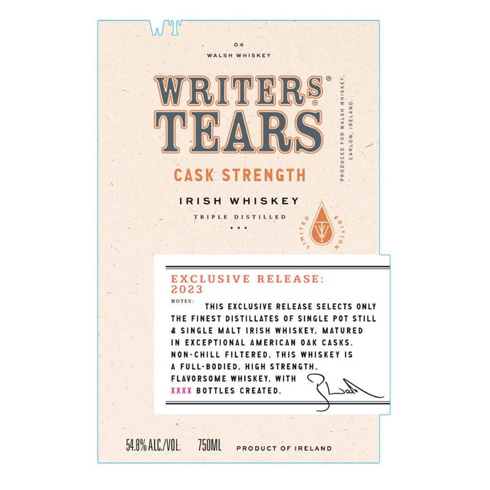 Writers' Tears Cask Strength 2023 Release - Main Street Liquor